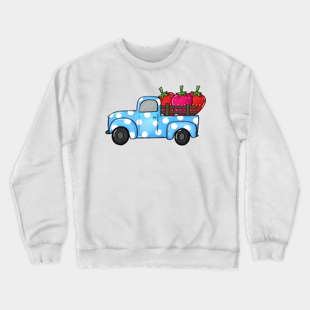 strawberry truck Crewneck Sweatshirt by ithacaplus